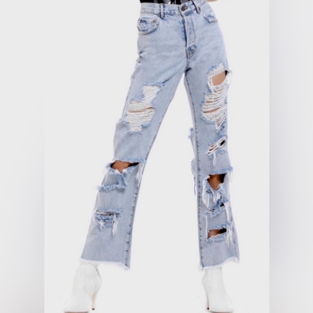Alice + Olivia Genevieve Extreme Distressed